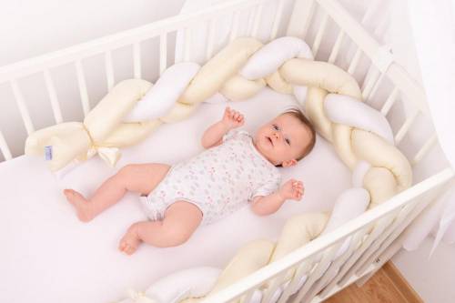 Protectie laterala din bumbac Bumper impletit The Braid Beige 02
