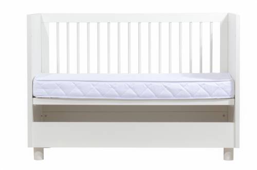 Set Patut din lemn 120x60 cm Luna Alb + Saltea 14 cm