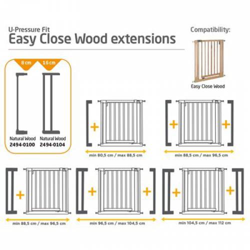 Extensie 8cm poarta Easy Close Wood Safety 1St