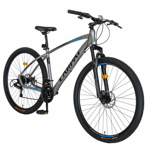 Bicicleta MTB-HT 275 inch frane pe disc Carpat CSC2757C gri cu design albastrunegru
