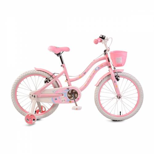 Bicicleta pentru fete 20 inch Moni 83 roz cu roti ajutatoare