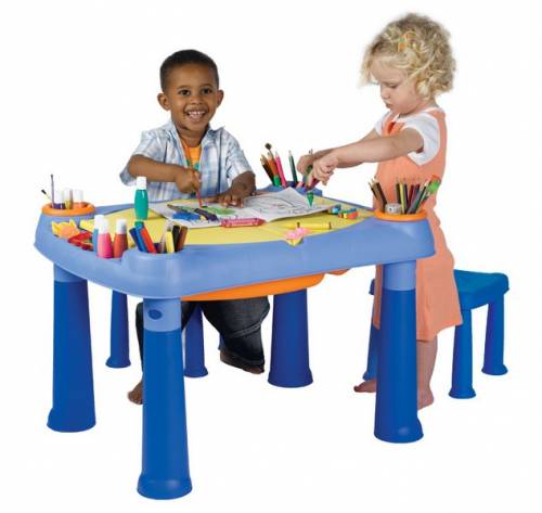 Masuta joaca copii Albastra + 2 scaune
