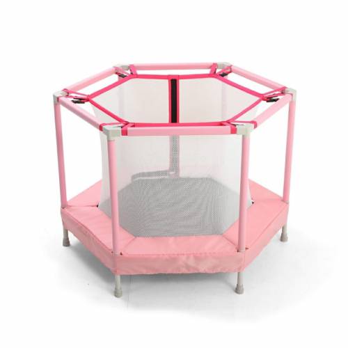 Mini trambulina pentru copii cu plasa interioara Jump Pink