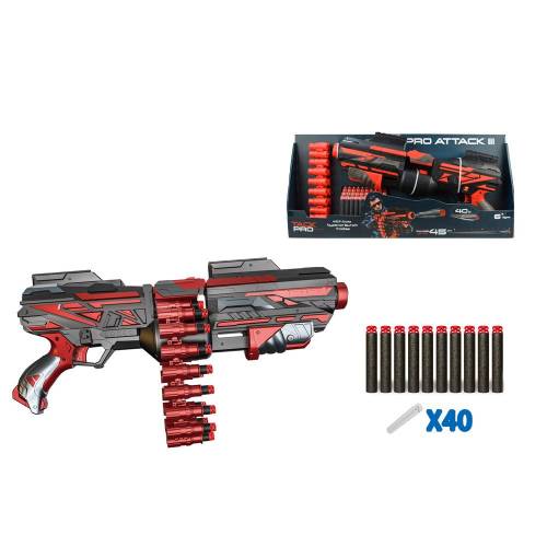 Blaster Ocie Red Guns Pro Attack cu cartusiera si 40 proiectile