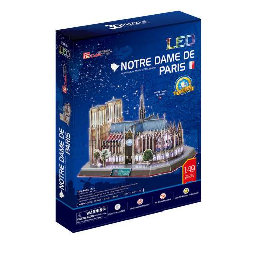 Puzzle 3D cu leduri Cubic Fun 149 piese Catedrala Notre Dame