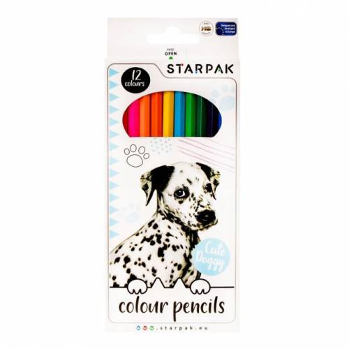 Set 12 creioane colorate Starpak Doggies